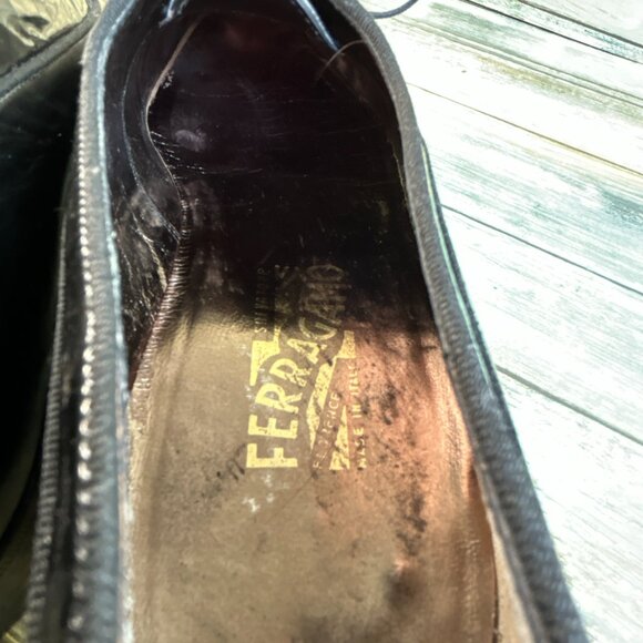 Salvatore Ferragamo Firenze Oxford Shoe Mens 9M Black Leather Cap Toe Dress Work main image 11